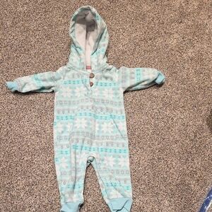 Carter's Aqua and White Patterned Bodysuit